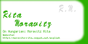 rita moravitz business card